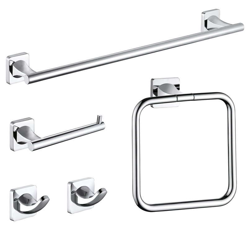 Ensemble de porte-serviettes 5 pièces, Chrome poli