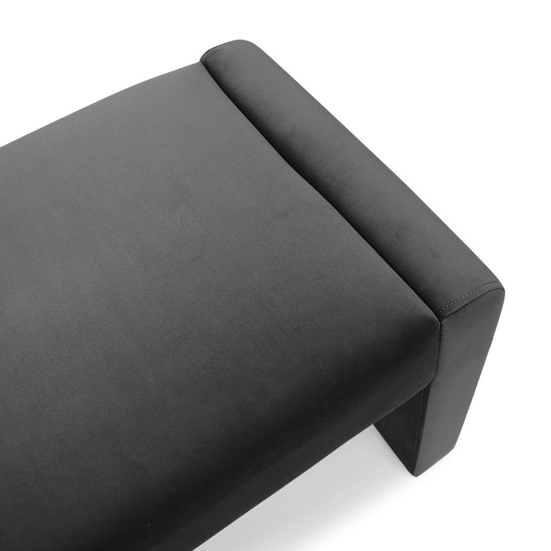 Wagenen 47" Upholstered Bench, Charcoal Velvet