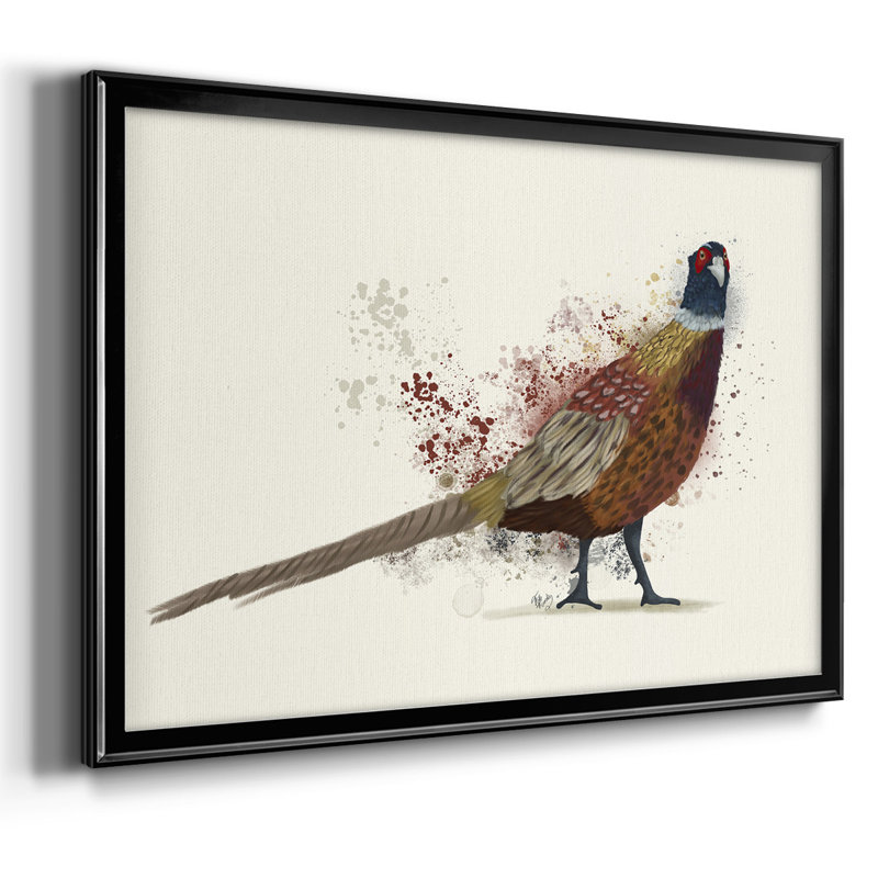 Pheasant Splash 2, reproduction d'art sur toile, H 14 po x l 20 po x P 1,5 po, Noir