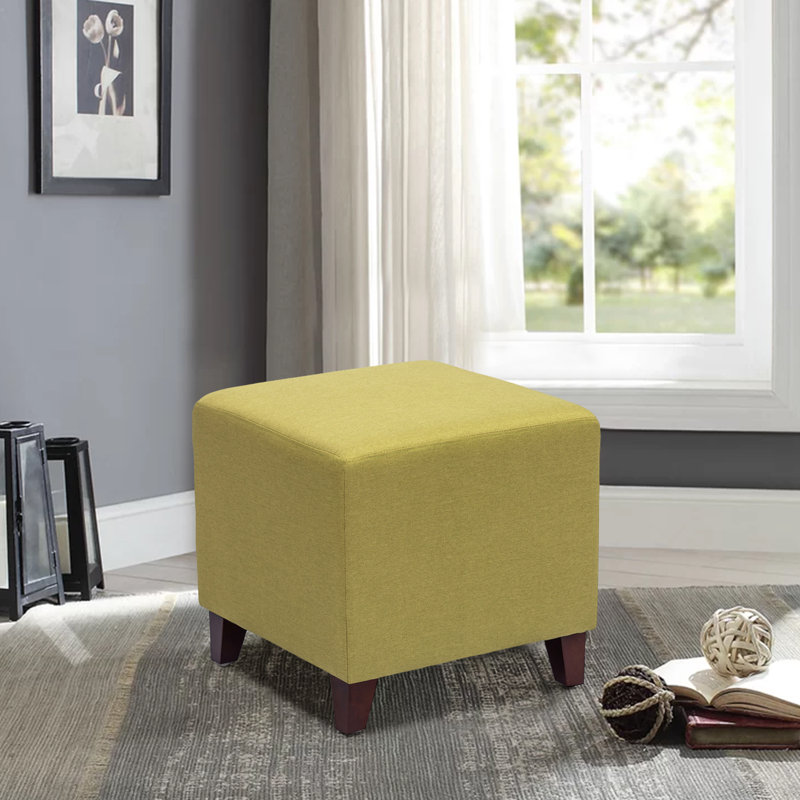 Moorhouse Upholstered Ottoman, Fresh Lemon 100% Polyester
