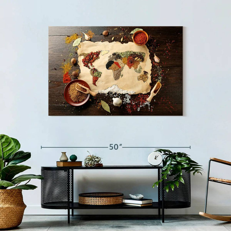 Yarlin Spices World Map, 30" H x 45" W