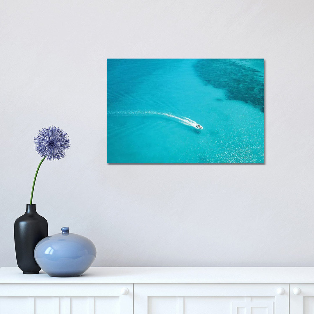 Small Boat Turquoise Water by James Vodicka - Wrapped Canvas Gallery-Wrapped Canvas Giclée