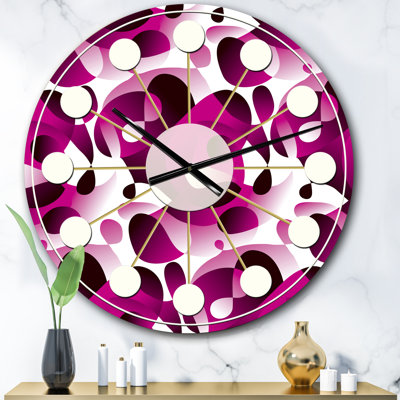 Abstract Design Retro Pattern VI - Mid-Century Modern wall clock