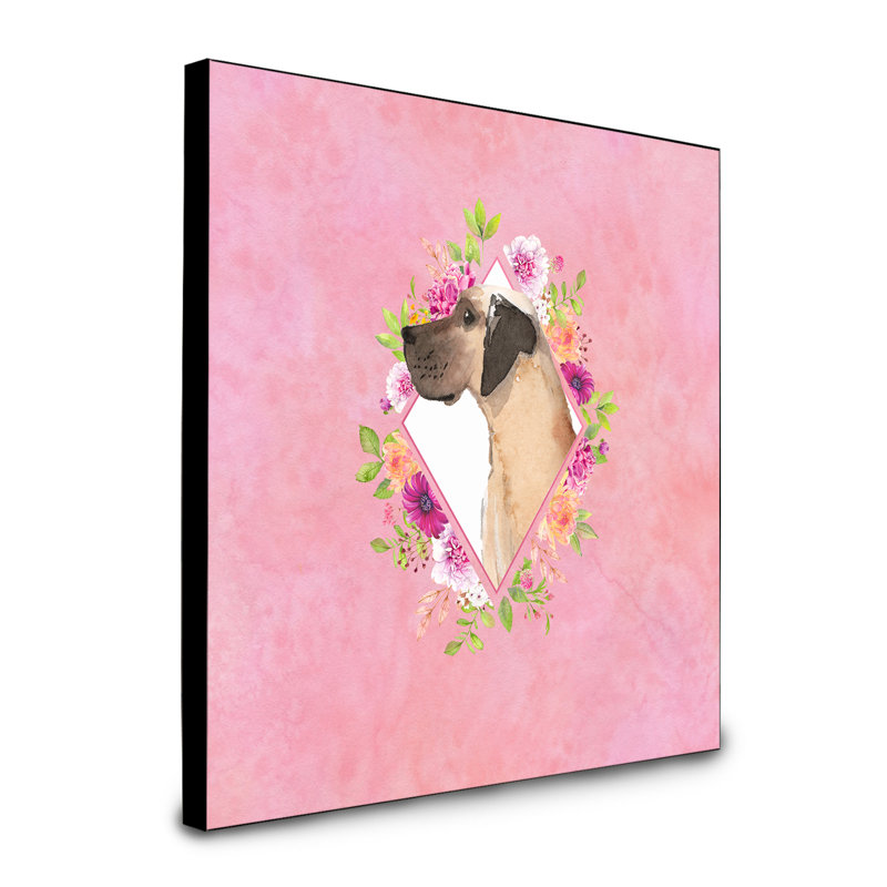 Panneau mural Dollman Flowers, Rose, Brun grand danois