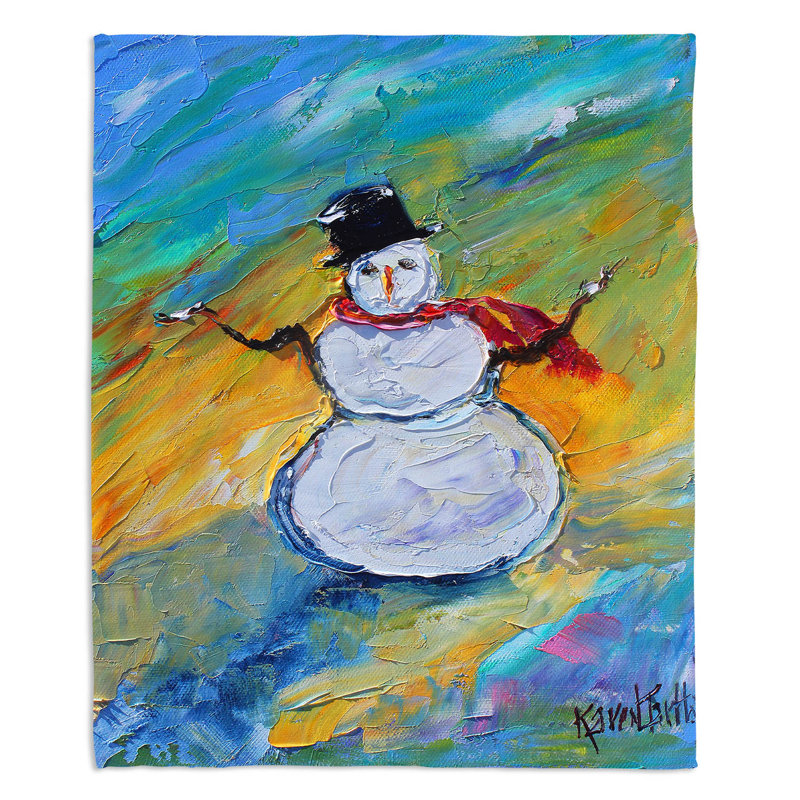 Couverture sherpa doux bonhomme de neige, l 68 po x L 80 po