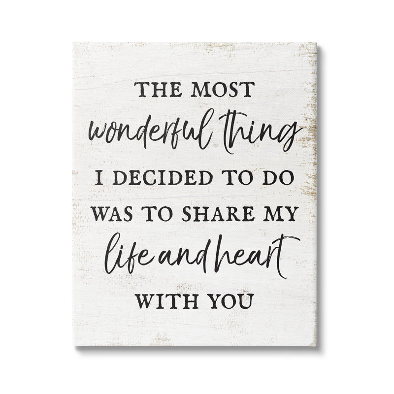 Impression sur toile Aw-428-Life and Heart With You Romance on Canvas par Lil 'Rue, H 20 po x l 16 po x P 1,5 po