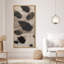 Encre à taches organiques sur fond quadrillé doux - grande impression sur toile encadrée pour chambre principale-277739333-277739338