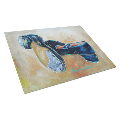 Tapped Out Shoes Glass Cutting Board