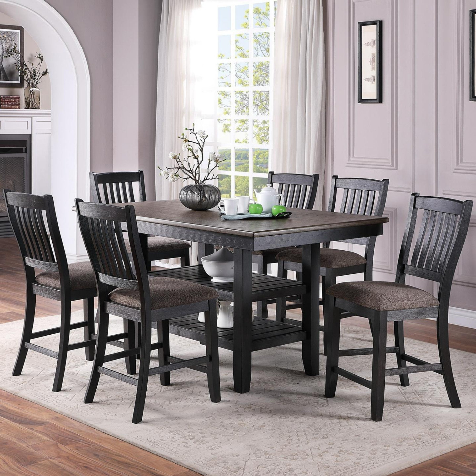 Hokku Designs Transitional Dining Room 7pc Set | Wayfair