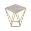 Table d'appoint en verre Creative, couleur or et blanc
