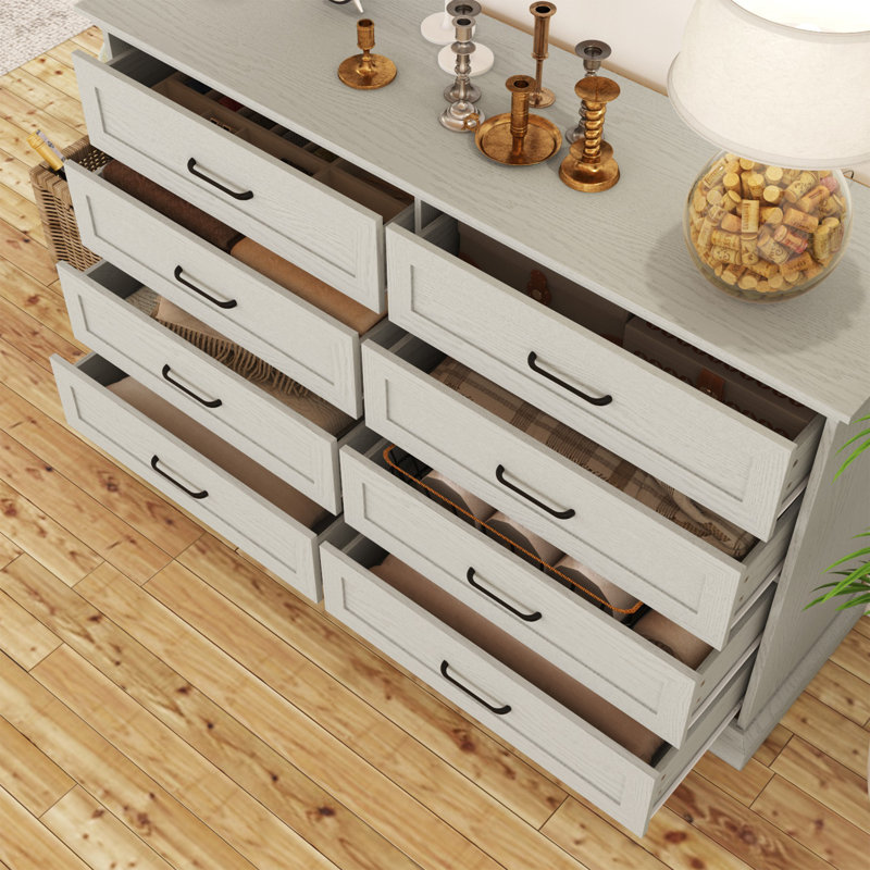 Commode moderne à 8 tiroirs Franshéska, l 54,6 po