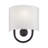 1 Light Brushed Nickel ADA Sconce With Hand Crafted Off-White Fabric Shade-2022549228