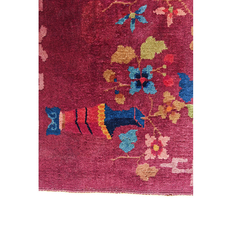 Antique Art Deco Small Scatter Size Wool Rug