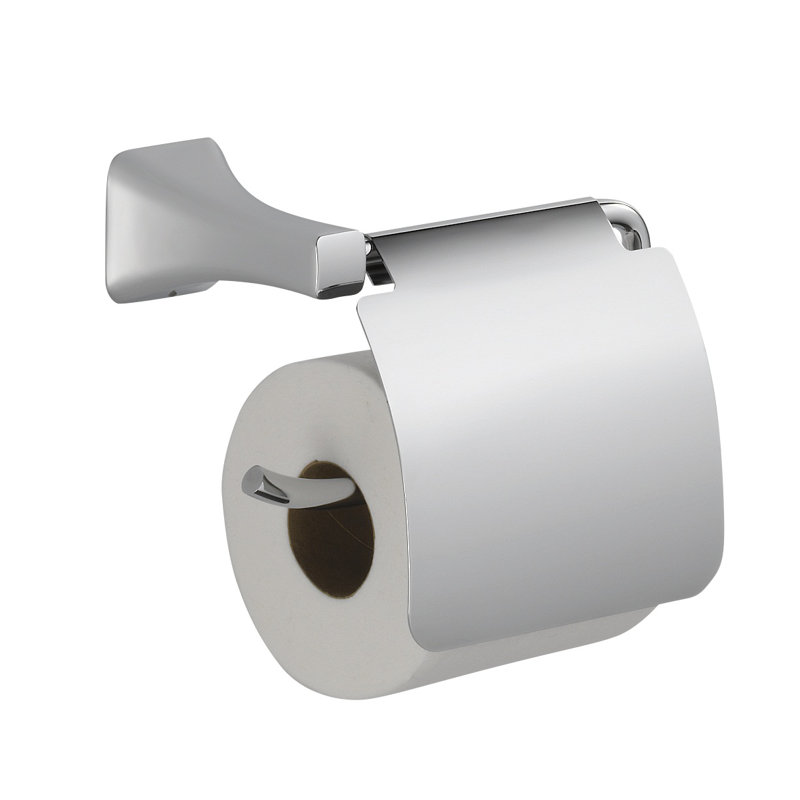 Tesla® Wall Mount Toilet Paper Holder with Removable Cover, Chrome
