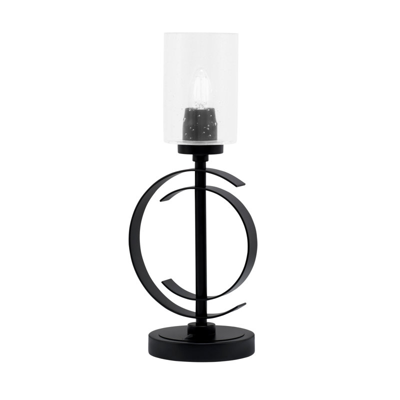 Lampe de table Armida, Transparent, Noir mat