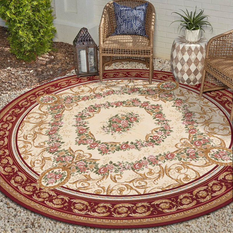 Tapis d'extérieur traditionnel, Rond 10pi