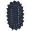 Tapis ovale en jute bleu marine tissé à la machine-101956688