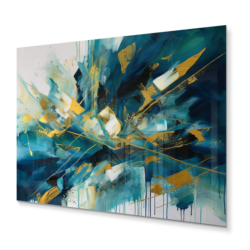 Golden Triangle Explosion V - décoration murale géométrique moderne en métal, H 12 po x l 20 po