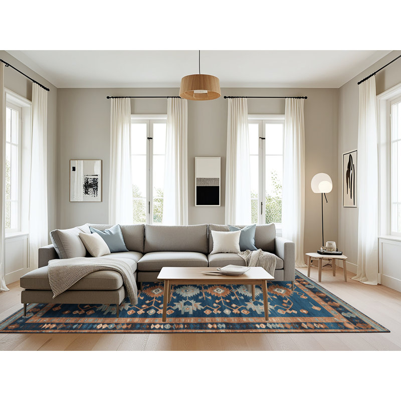 Machine Washable Turkish Gray Area Rug, Rectangle 6' x 9'