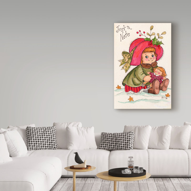 «Just A Note in Red», art sur toile, H 19 po x l 12 po x P 2 po