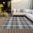 Aurora Charcoal Washable Indoor-Outdoor Rug - -575073745