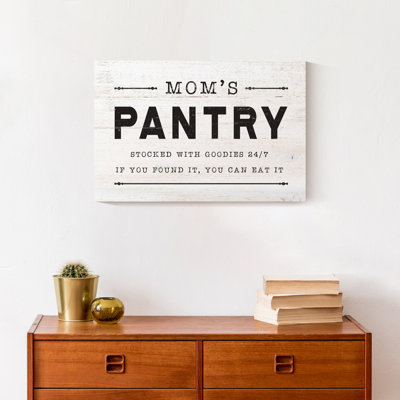 «Mom's Pantry», art textuel sur toile tendue