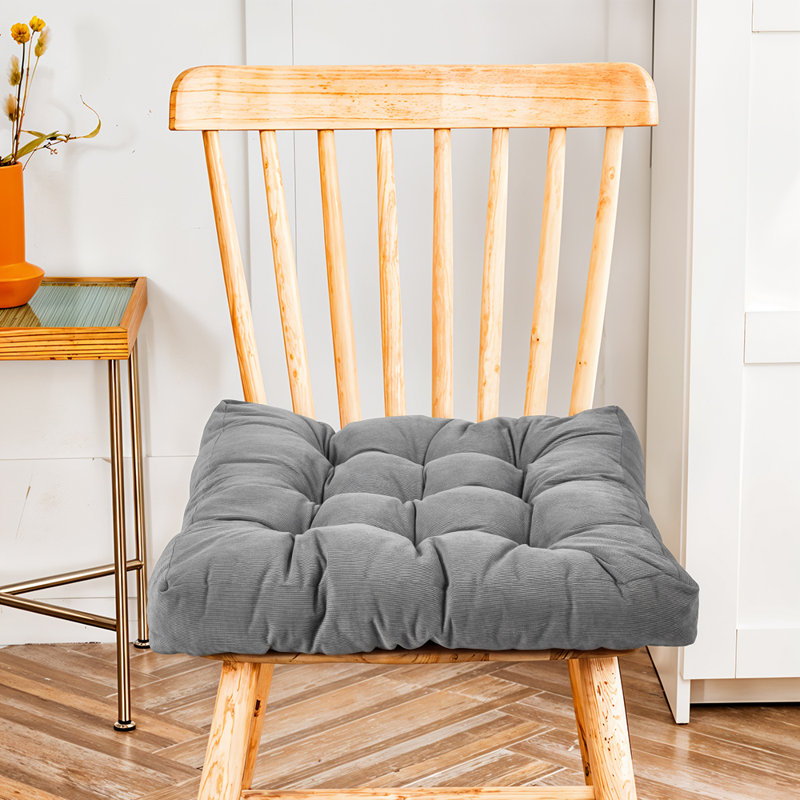Corduroy Chair Cushion, Grey