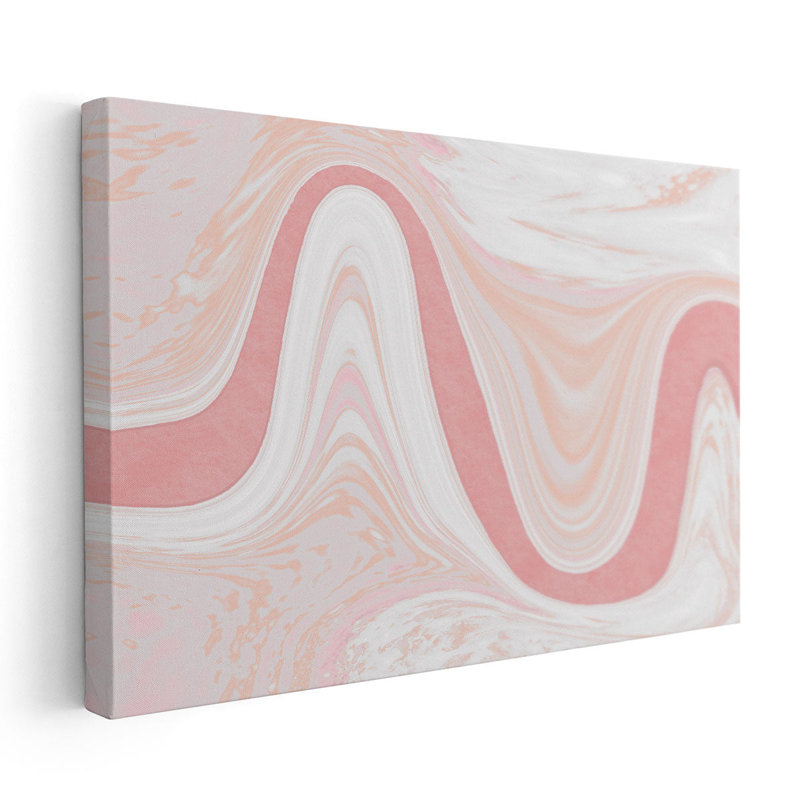 «Abstract Blush Modern Views», reproduction d'art sur toile, H 24 po x l 36 po