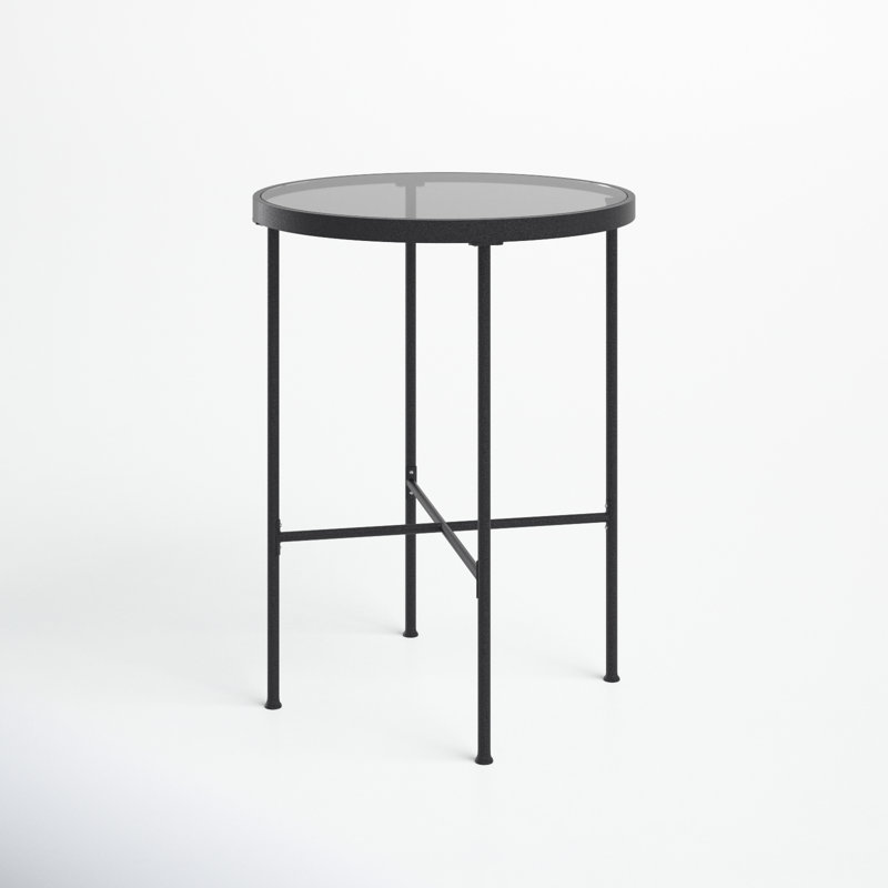 Lucier 32'' Glass Outdoor Bar Table