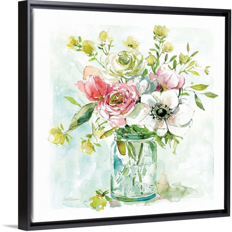 Asbury Garden Belle Bouquet II - reproduction d'art sur toile, H 25,7 po x l 25,7 po x P 1,75 po, Cadre flottant noir