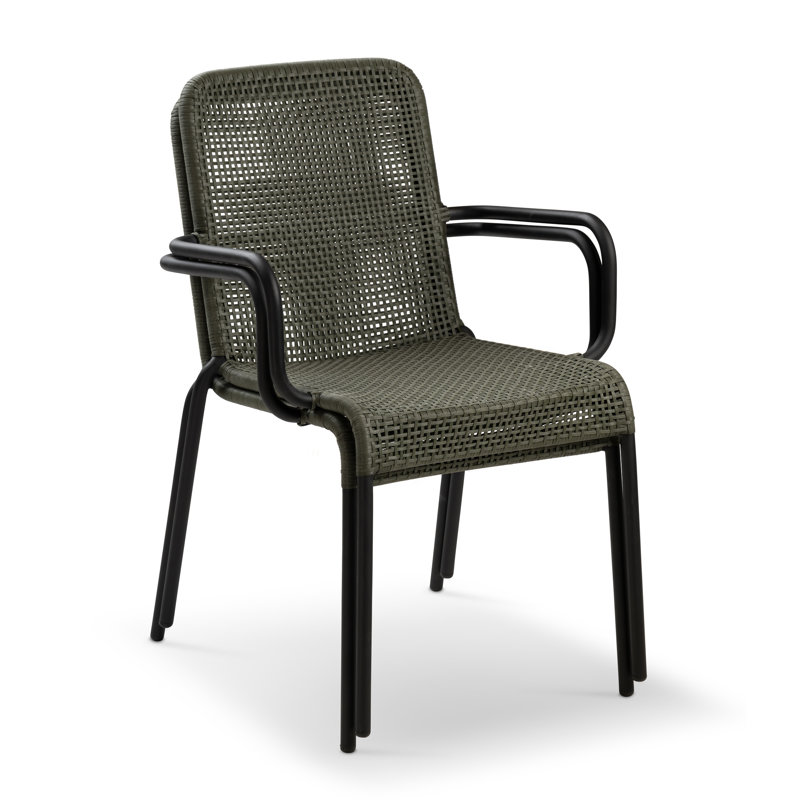 Ludlow Stacking Dining Arm Chair, Indigo - Set Of 2, Moss
