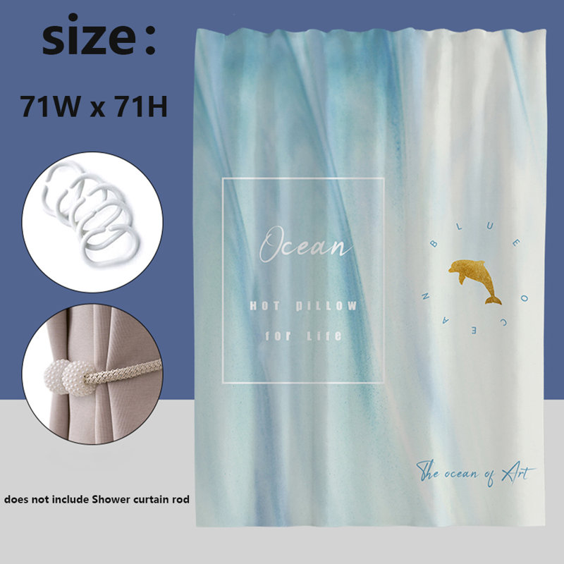 Rideau de douche en polyester, H 71 po x l 71 po