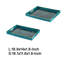 Ensemble de 2 plateaux rectangulaires Fara, conception en marbre, poignée découpée, plastique bleu-123774331