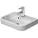 Happy D.2 White Ceramic U-Shape Bathroom Sink with Overflow