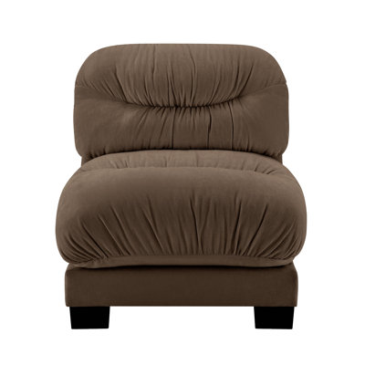 Flora Armless Sofa Chenille- Brown