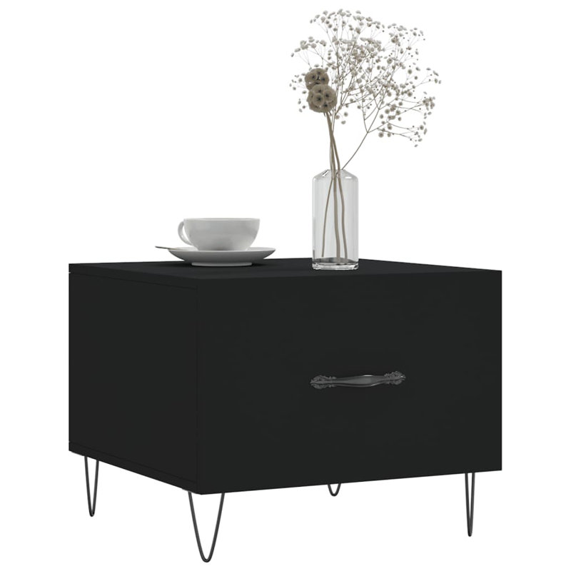 Four Leg Coffee Table with Storage, black