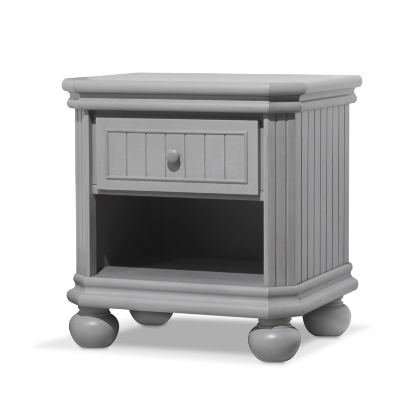 Table de chevet 1 tiroir Finley, Gris pierre