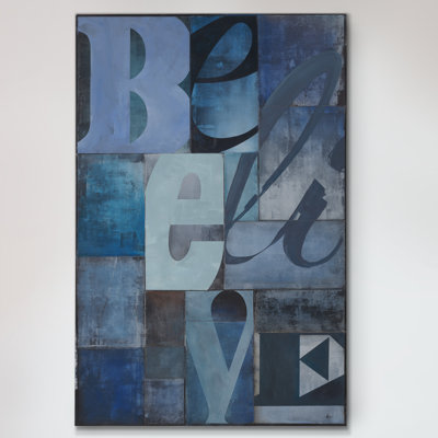 «Believe», art textuel sur toile tendue