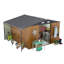 Remise de rangement extérieure 10 pi x 12 pi, très grande remise en métal avec portes verrouillables, fenêtres, petite maison en acier à l'extérieur idéale pour le jardin, la cour, le service de patio, le rangement d'outils, les poulaillers