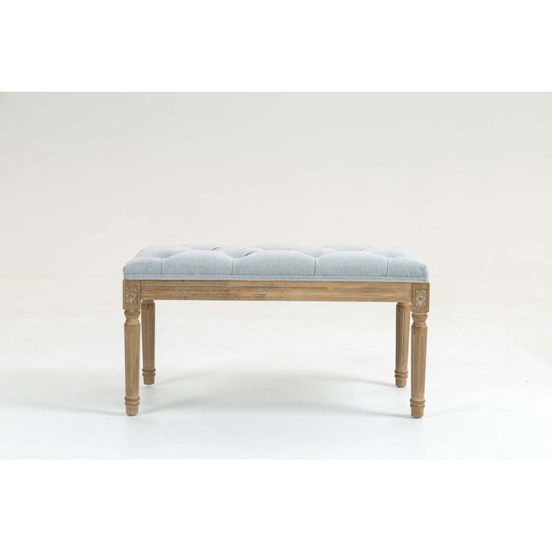 Bancs de salle à manger rembourrés French Vintage, Gris clair