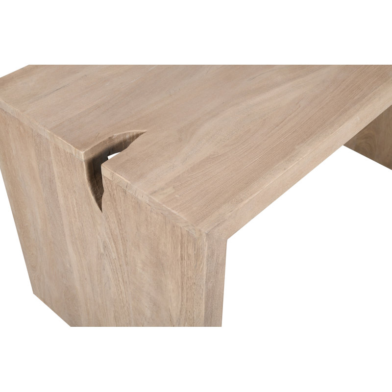 Bureau Argyle au fini bois de frêne récupéré clair ivoire moderne