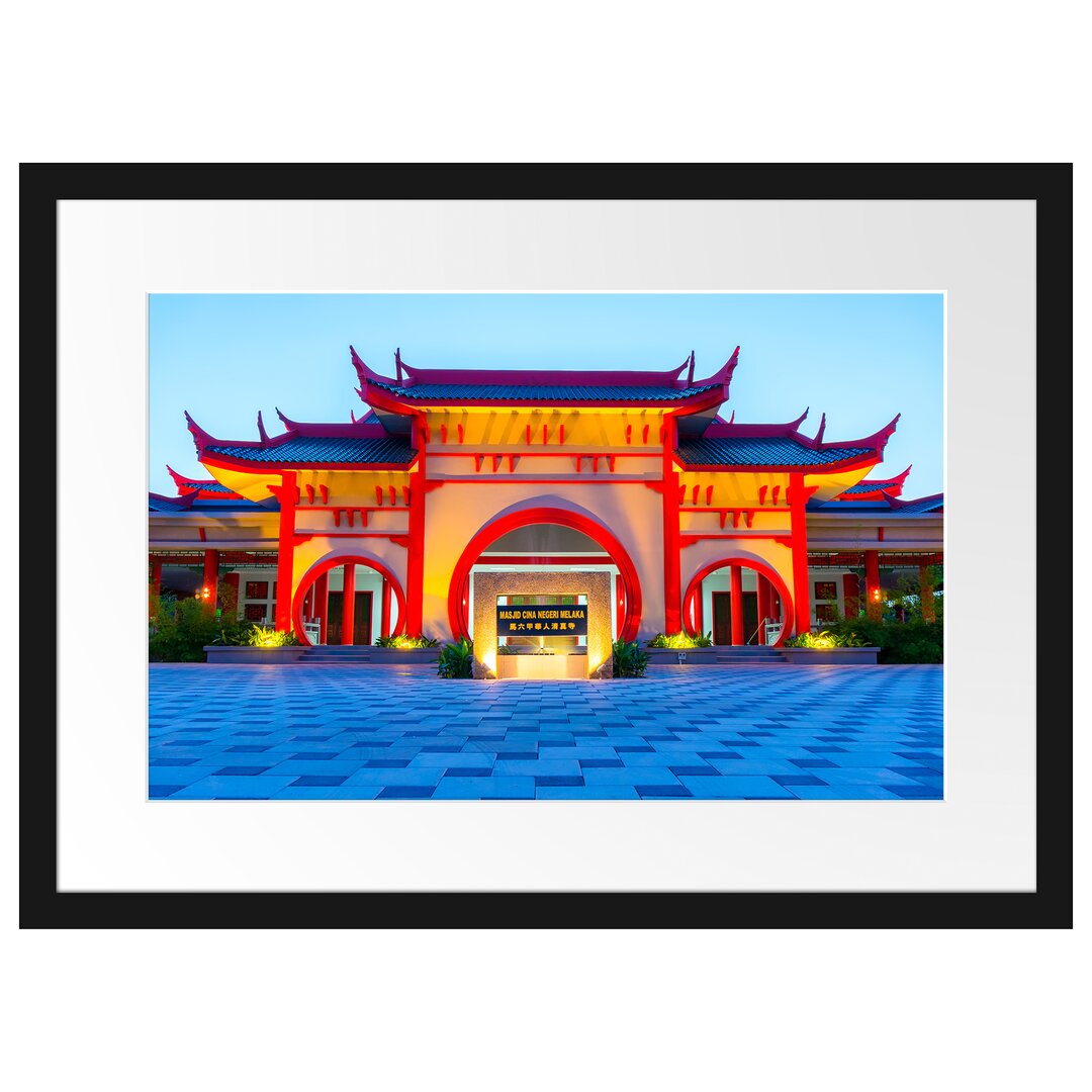 Gerahmtes Poster Chinesischer Tempel