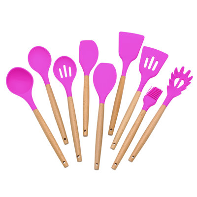 Elyon Tableware 9-Piece Coloured Silicone Kitchen Utensil Set
