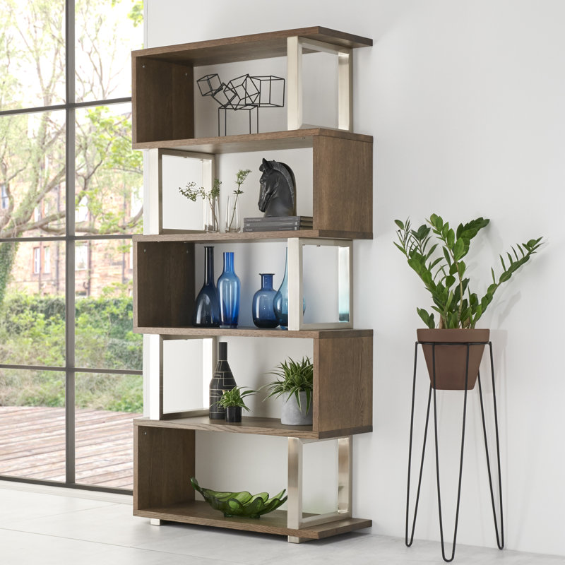 Bettye 181.1cm H x 90cm W Solid Wood Etagere Bookcase