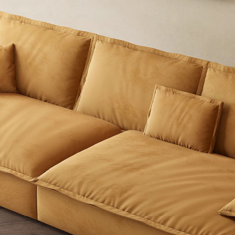 Coussin modulaire caramel 100% polyester, H 31,5 po x l 102,36 po x P 47,24 po, Caramel
