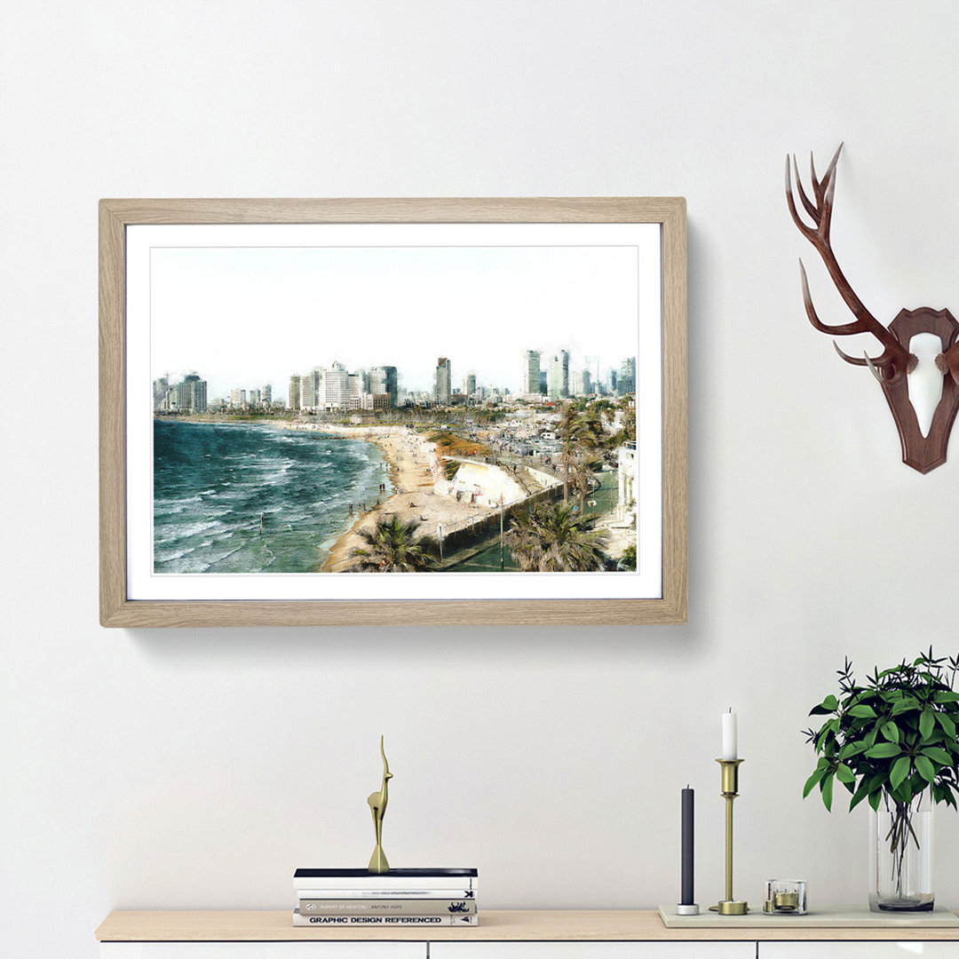 Tel Aviv Israel Skyline - Picture Frame Painting Print