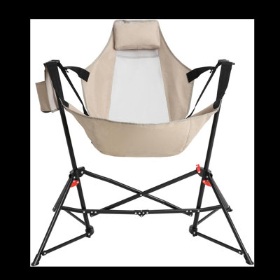 Chaise de camping portative à hamac avec balançoire inclinable réglable et porte-gobelet