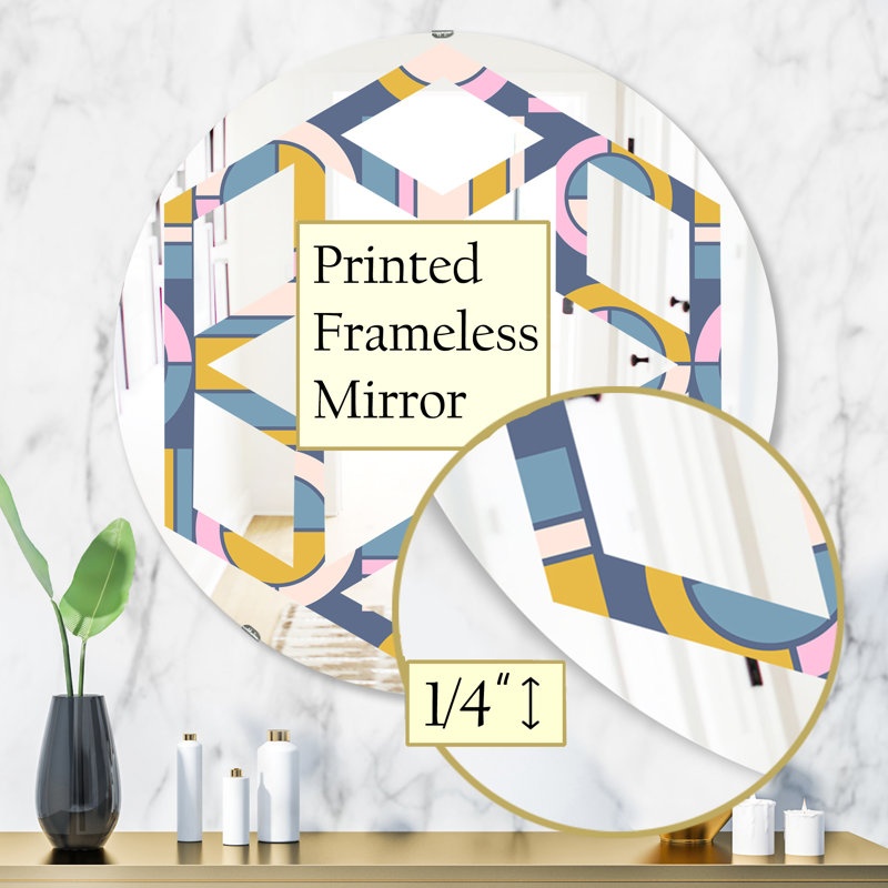 Miroir mural Hexagon Star, H 31,5 po x l po, Étoile hexagonale circulaire