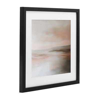 «Mute Landscape Abstract Coast», reproduction encadrée sous verre, par Petal Prints Design