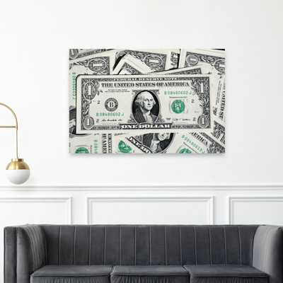 American One Dollar Bill Contemporary Wall Art Print 1 Piece Wrapped Canvas Wall Art